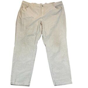J.Jill Womens Corduroy Pants Size 24W Beige Elastic Waist Relaxed Fit